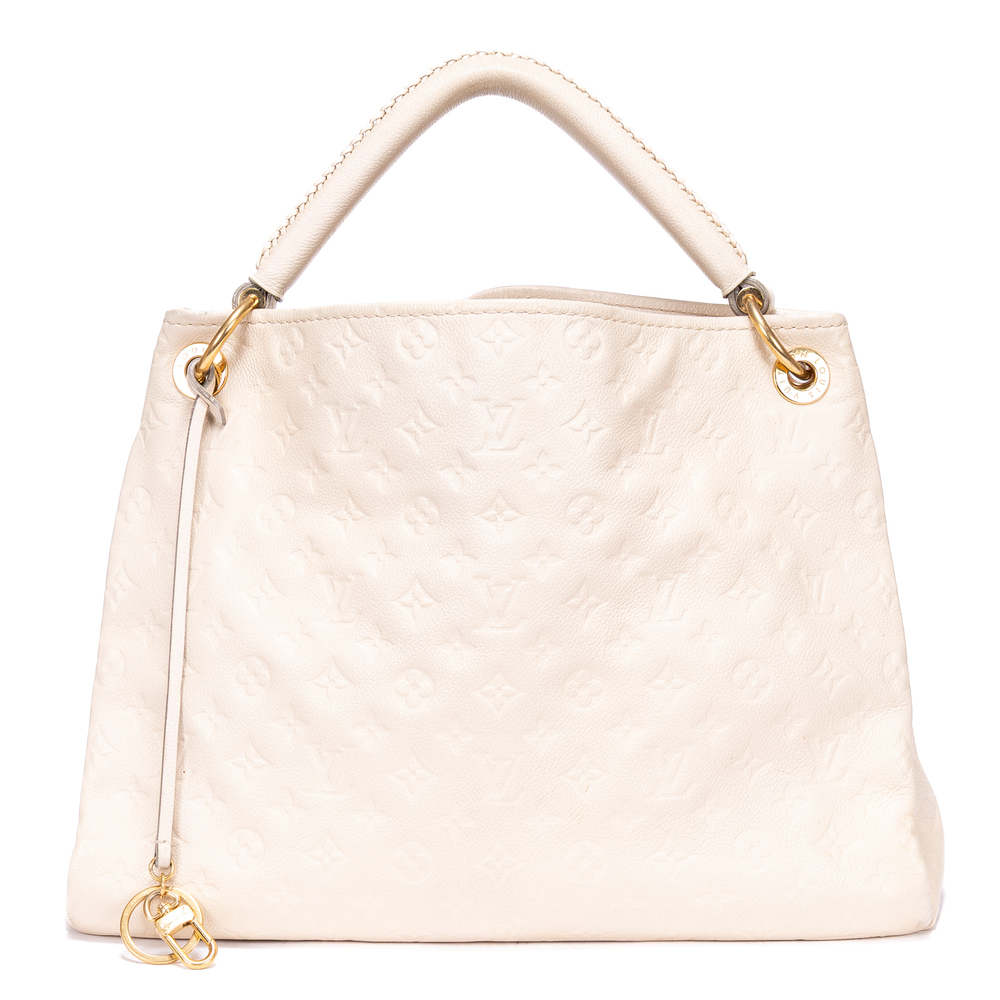 Louis Vuitton Cream Monogram Embossed Leather Shoulder Bag with Gold Hardware